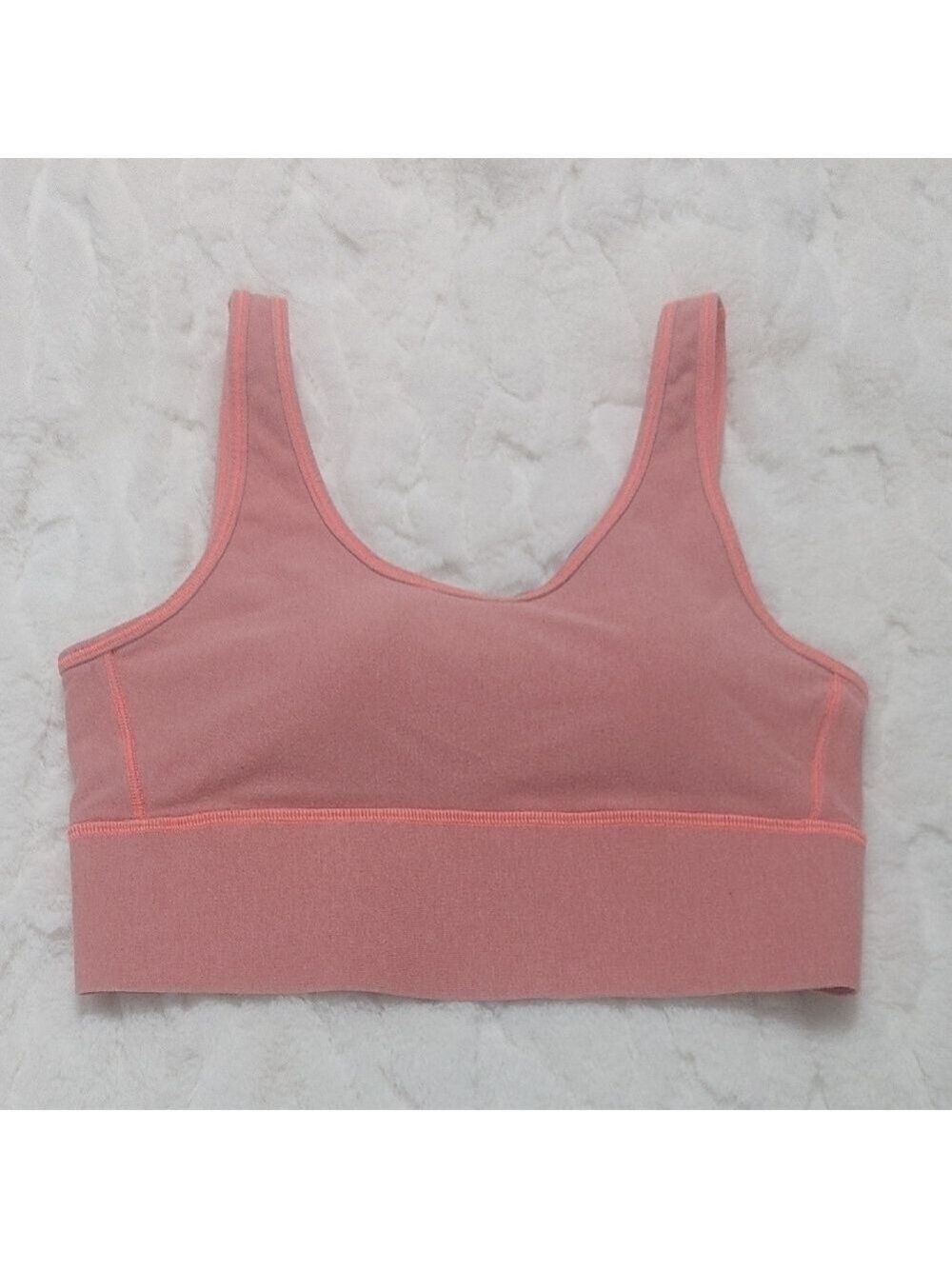 Under Armour Pink Grey Seamless Sports Bra with Wide Straps And Foam Cups (S)